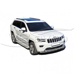 Защита ПОРОГОВ с алюм. листом, нерж. (d.63,5) Jeep GRAND CHEROKEE (арт. 1773 Н)