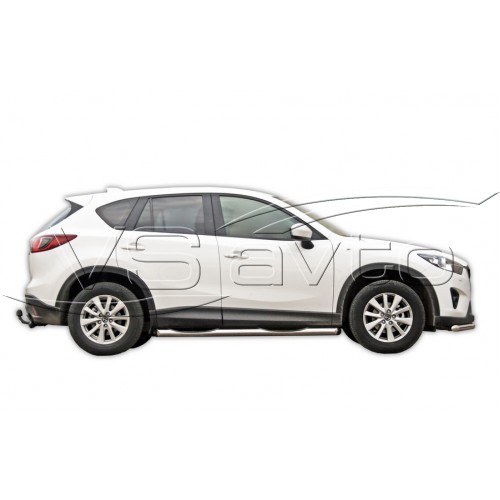 Защита ПОРОГОВ «Труба с проступью» (d.76) Mazda CX-5 (арт. 1740 К)