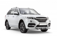 Защита переднего бампера двойная с пластинами Ø63/63 мм (НПС) LIFAN X60 2017- (14010107)