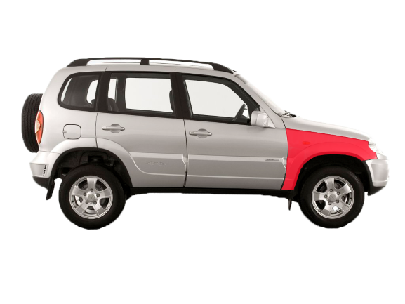 Крылья пластиковые Шевроле Нива | Chevrolet Niva (2шт.) окрашенные