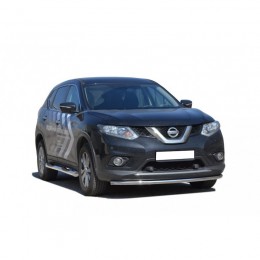 Защита ПОРОГОВ «Труба» с проступью, нерж. (d.76) Nissan X-trail (арт. 1995Н)