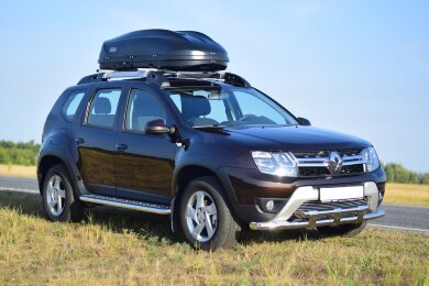Защита порогов с алюм. площадкой Ø51мм «Эстонец» (НПС) RENAULT Duster 2012-20 / NISSAN Terrano 2014- (RDU220302)
