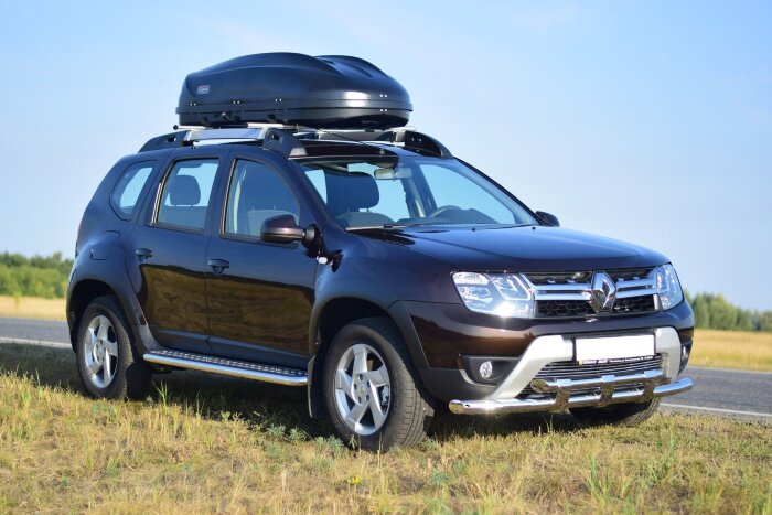Защита порогов с алюм. площадкой Ø51мм «Эстонец» (НПС) RENAULT Duster 2012-20 / NISSAN Terrano 2014- (RDU220302)