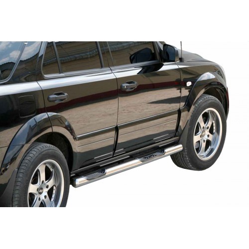 Защита ПОРОГОВ с проступью, нерж. (d.76) KIA SORENTO LX (арт. 0627 Н)