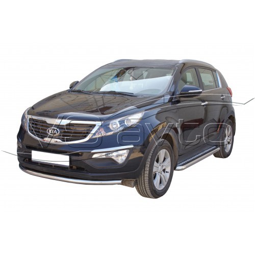 Защита ПЕРЕДА «Труба» нерж. (d.51) KIA SPORTAGE (арт. 0698 Н)