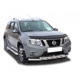 Защита ПОРОГОВ с алюм. листом, нерж. (d63,5) Nissan TERRANO (арт. 1918 H)