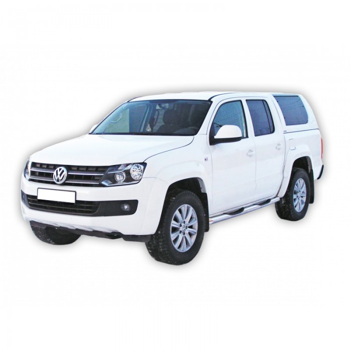 Защита порогов «Труба с проступью» d63,5 VOLKSWAGEN Amarok НЕРЖ. (арт. 1643 Н)