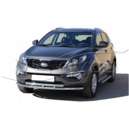 Защита ПЕРЕДА «Труба двойная» нерж. (d.51) Kia SPORTAGE (арт. 1800 Н)