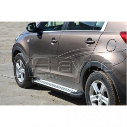 Пороги «БУМЕР» алюминиевые с резинкой Kia SPORTAGE (арт. 1801)
