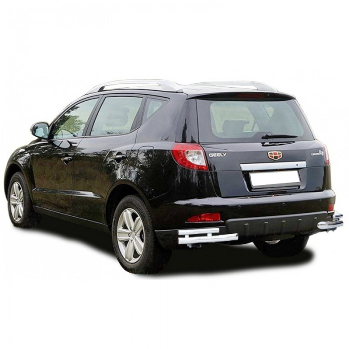 Защита заднего бампера «Уголки двойные», нерж. (d.63,5) Geely Emgrand X7 (арт. 1880 H)