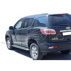 Защита ПОРОГОВ с алюм. листом, d63,5 CHEVROLET Trailblazer КРАШ арт 1793 К