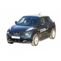 Защита ПОРОГОВ с алюм. листом, нерж. (d63,5) NISSAN Juke (арт. 1636 Н)