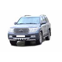 Защита ПЕРЕДА «Труба двойная Люкс» нерж. (d63,5) Toyota Land Cruiser 200 (арт. 1897 H)