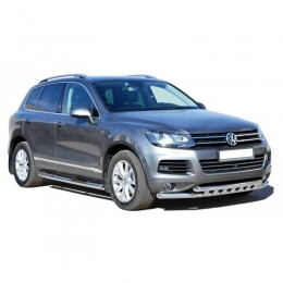 Защита ПОРОГОВ с проступью d76 VOLKSWAGEN Touareg ОКРАШ. (арт. 1682 К)