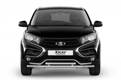 Защита переднего бампера двойная Ø51/51мм (НПС) LADA XRay Cross 2018- (LXC220201)