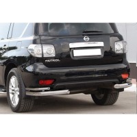 Защита задн. бампера «Уголки двойные» d76, NISSAN Patrol ОКРАШ