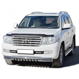Защита ПЕРЕДА «Труба двойная» с доп. защитой двигателя (d63,5) Toyota LAND CRUISER 200 (арт. 1881 K)