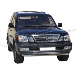 Защита переда «Труба двойная» нерж. (d.63,5) LEXUS LX 470 (арт. 1671 Н)