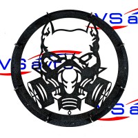 Гриль для сабвуфера VS-AVTO "Бульдог в противогазе 1" 