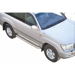Защита ПОРОГОВ с алюм. листом (d63,5) TOYOTA Land Cruiser 100 (арт. 0659 К)