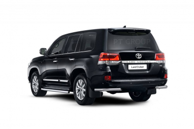 Защита заднего бампера угловая Ø63мм (НПС) TOYOTA LAND CRUISER 200 2016- (TLC220102) 