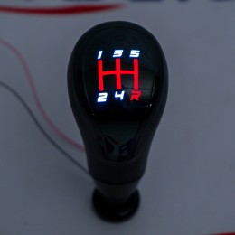 Ручка КПП в стиле ВЕСТА с красной LED-подсветкой (вставка черный глянец)