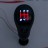 Ручка КПП в стиле ВЕСТА с красной LED-подсветкой (вставка черный глянец)