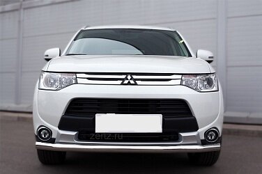 Защита ПЕРЕДА «Труба» (d63,5) Mitsubishi OUTLANDER (арт. 1823 Н)