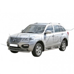Защита ПОРОГОВ «Труба с проступью» нерж. (d.76) LIFAN X60 (арт. 1717 Н)