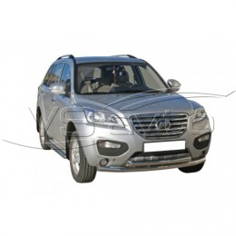 Защита ПОРОГОВ с алюм. листом, нерж. (d63,5) LIFAN X60 (арт. 1718 Н)