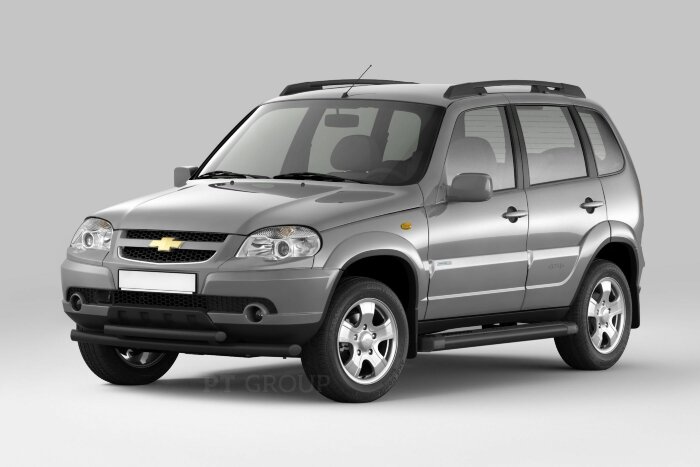 Защита порогов с площадкой Ø63мм (ППК) CHEVROLET Niva 2009-2020/ LADA Niva Travel 2021-