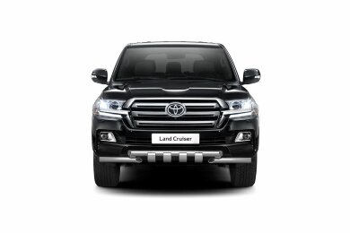 Защита переднего бампера двойная с зубьями Ø63/63мм (НПС) TOYOTA LAND CRUISER 200 2014- (TLC220202)
