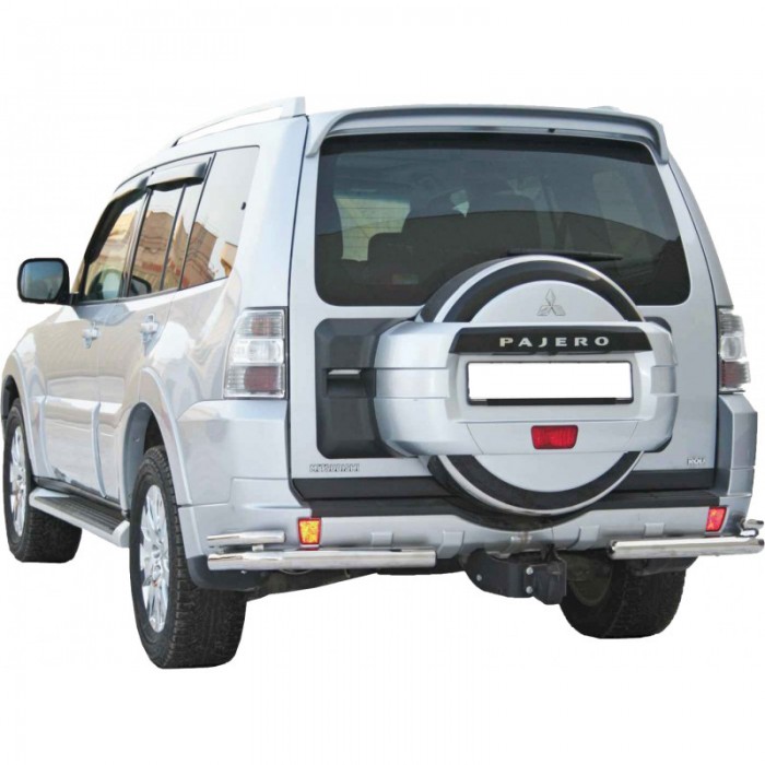 Защита ЗАДН. БАМПЕРА «Уголки двойные» d63,5 MITSUBISHI Pajero IV ОКРАШ.