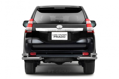 Защита заднего бампера двойная угловая Ø63/51мм (НПС) TOYOTA LAND CRUISER PRADO 150 2013-2016 (TPR220102)