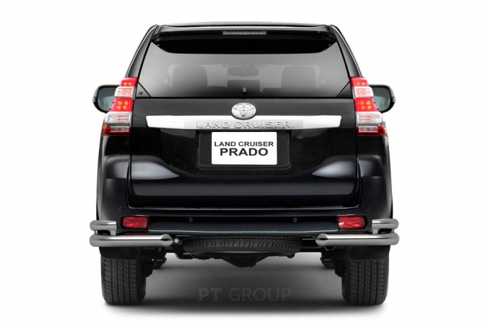 Защита заднего бампера двойная угловая Ø63/51мм (НПС) TOYOTA LAND CRUISER PRADO 150 2013-2016 (TPR220102)