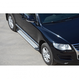 ПОРОГИ «БУМЕР» АЛЮМИНИЕВЫЕ С РЕЗИНКОЙ Volkswagen TOUAREG (арт. 1797)