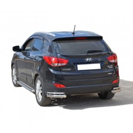Защита ЗАДНЕГО БАМПЕРА «Уголки двойные» нерж. (d63,5) Hyundai ix35 (арт. 1864 H)