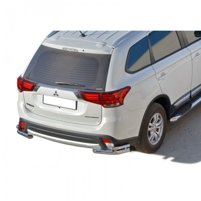 Защита ЗАДНЕГО БАМПЕРА «Уголки двойные» (d63,5) Mitsubishi OUTLANDER (арт. 1870 K)