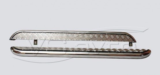Пороги с алюминиевым листом, нерж. (d63.5) ВАЗ 2131 (арт. 1305)