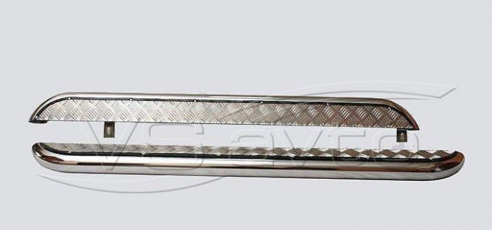 Пороги с алюминиевым листом, нерж. (d63.5) ВАЗ 2131 (арт. 1305)