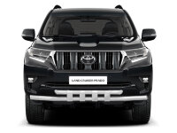 Защита переднего бампера двойная с пластинами Ø63/63мм (НПС) TOYOTA LAND CRUISER PRADO 150 2017- (TPR220206)