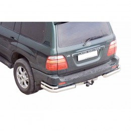 Защита ЗАДНЕГО БАМПЕРА «Уголки двойные» (d.76) TOYOTA Land Cruiser 100 (арт. 0616 K)