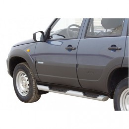 Пороги «Труба Люкс» с проступью, 2123 «Шеви» RS, Niva Travel (арт. 0194 RS)
