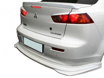 Юбка заднего бампера Mitsubishi Lancer 10 вариант №2 (двойной выхлоп)