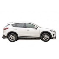 Защита ПОРОГОВ «Труба с проступью» нерж. (d.76) Mazda CX-5 (арт. 1740 Н)