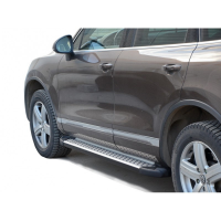 ПОРОГИ «БУМЕР» АЛЮМИНИЕВЫЕ С РЕЗИНКОЙ Volkswagen TOUAREG (арт. 1816)