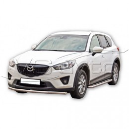 Защита ПОРОГОВ с алюм. листом d63,5 Mazda CX-5 НЕРЖ арт 1741 Н