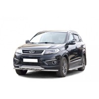 Защита ПЕРЕДА «Труба двойная» нерж. (d.51) Chery TIGGO 5 (арт. 2014 H)