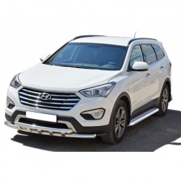 Защита ПОРОГОВ с алюм. листом (d63,5) Hyundai GRAND SANTA-FE (арт. 1854 К)