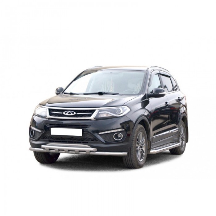 Защита ПЕРЕДА «Труба двойная» (d.51) Chery TIGGO 5 (арт. 2014 K)